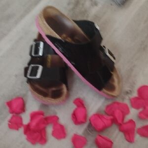 Birkenstock Twin Buckle Sandals in Black and Pink 🩷